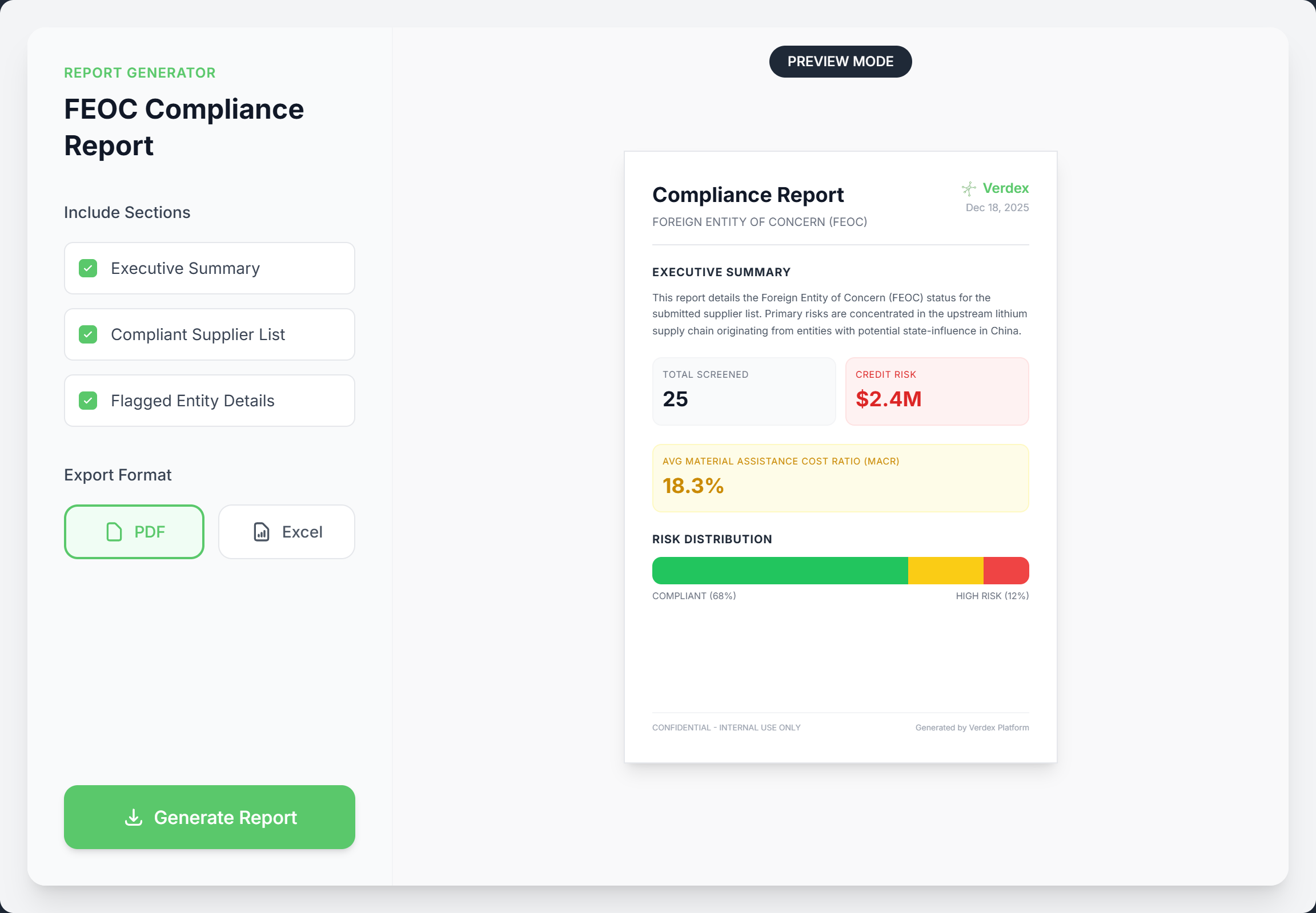 Compliance report generator